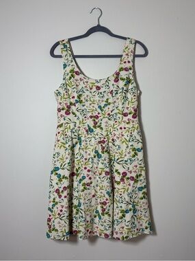 Sincerely Jules Pink Teal Floral Cotton Blend Mini Dress L Romantic Whimsy Fairy